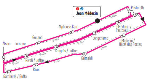 Map of free shuttle bus