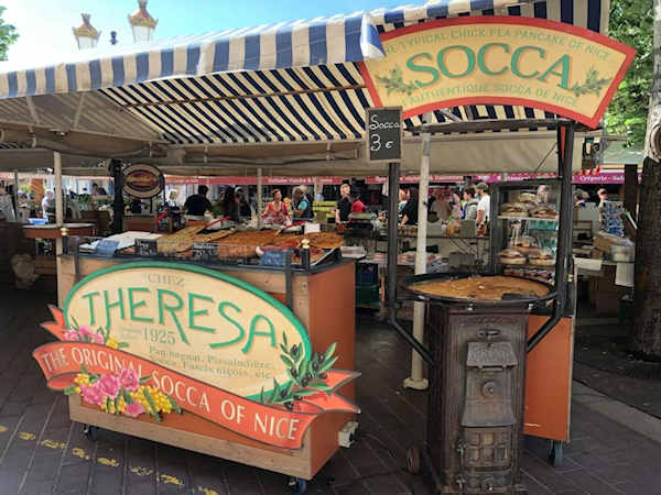 Theresa's socca stand on Cours Saleya