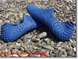 Blue rubber shoes