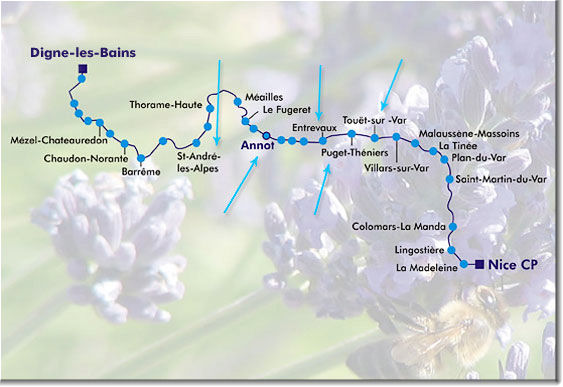 Map of Train des Pignes